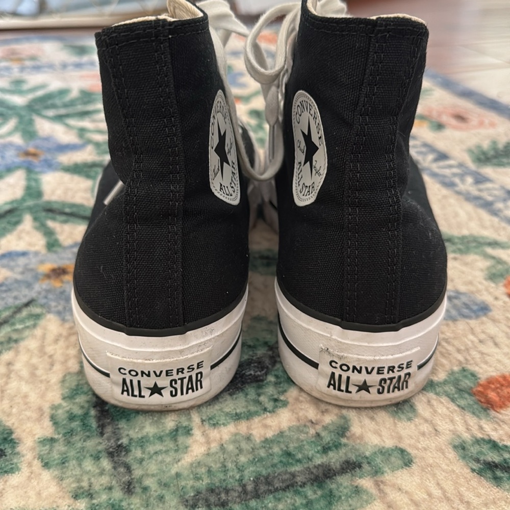 Converse Black High Top Platform Sneakers - Picture 8 of 9